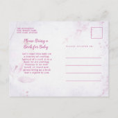 バジェットボーバラ金ゴールドフローラピンクベビーシャワー インビテーションポストカード (裏面)