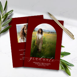 バジェットボーホアーチエクセシデーション招待状レッド
