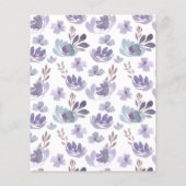 バジェットボーホウォーター色フローラ結婚式招待状 (裏面)