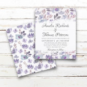 バジェットボーホウォーター色フローラ結婚式招待状