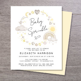 バジェットボーホウォーター色ベビー散布招待状