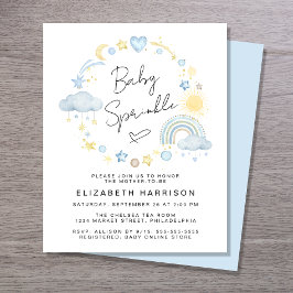 バジェットボーホウォーター色男の赤ちゃん散布招待状