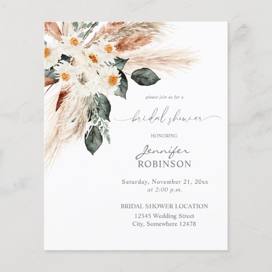 バジェットボーホコッパーパスブライダルシャワー3フライヤー チラシ (正面)