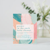 バジェットボーホコーラルティール(緑がかった色)葉ズピクニックベイビーシャワー (スタンド正面)