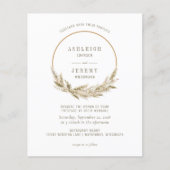 バジェットボーホップパンパスグラス結婚式招待状 (正面)