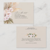 バジェットボーホパンパスグラスウェディング日付を保存 ノートカード (正面/裏面)