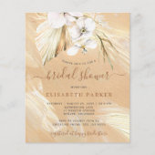 バジェットボーホパンパスグラスブライダルシャワー招待 チラシ (正面)