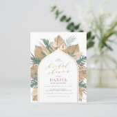 バジェットボーホパーム&パンパス金ゴールドアーチブライダルシャワー (スタンド正面)