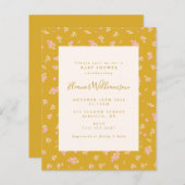 バジェットボーホピンクイエローフローラベビーシャワー (正面/裏面)