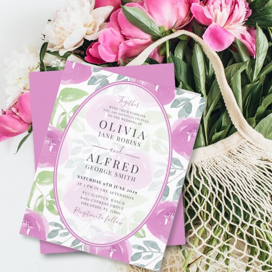 バジェットボーホピンクフローラウォーター結婚カラー