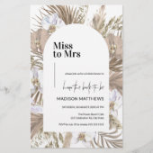 バジェットボーホピンク赤面ブライダルシャワー招待状 (正面)