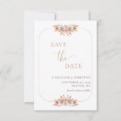 バジェットボーホフローラセーブ・ザ・デート案内カード 招待状 (正面)