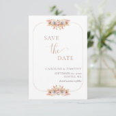 バジェットボーホフローラセーブ・ザ・デート案内カード 招待状 (スタンド正面)