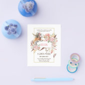 バジェットボーホーウッドランドキツネ結婚フローラモダン チラシ (シングル)