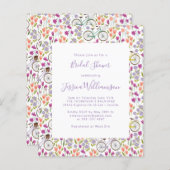 バジェットボーホー自転車フローラスクリプトブライダルシャワー (正面/裏面)