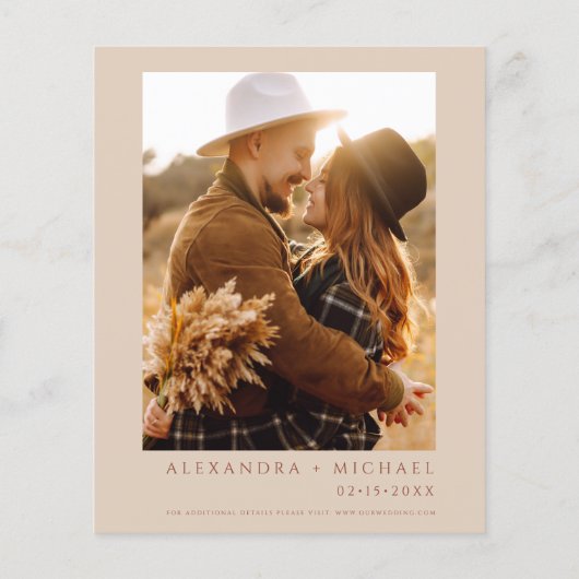 バジェットボーモダンフローラ結婚式招待状 (裏面)