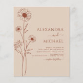 バジェットボーモダンフローラ結婚式招待状 チラシ (正面)