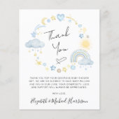 バジェットボー男の赤ちゃんシャワーサンキューカード (正面)