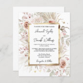 バジェットボー素朴フローラ結婚式招待状 (正面/裏面)
