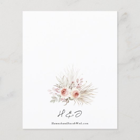 バジェットボー素朴フローラ結婚式招待状 (裏面)