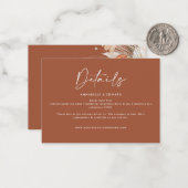 バジェットボー結婚ーズテラコッタパンパスグラス詳細 ノートカード (正面/裏面インサイチュ)