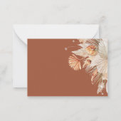 バジェットボー結婚ーズテラコッタパンパスグラス詳細 ノートカード (裏面)