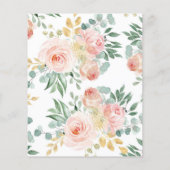 バジェットボー赤面ピンクベビーシャワー招待状 (裏面)