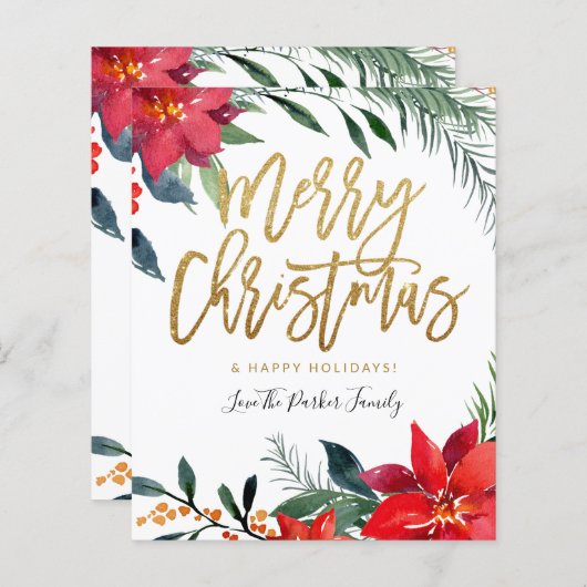 バジェットポインセチアフローラメリークリスマス (正面/裏面)