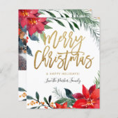 バジェットポインセチアフローラ写真グリッタークリスマス (正面/裏面)