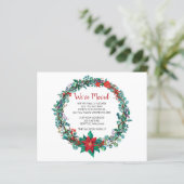 バジェットポインセチアリース引っ越しましたホリデーカード (スタンド正面)