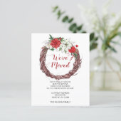 バジェットポインセチアリース引っ越しましたホリデーカード (スタンド正面)