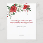 バジェットポインセチアリース引っ越しましたホリデーカード (裏面)