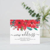 バジェットポインセチア新しい住所ホリディムービングカード (スタンド正面)