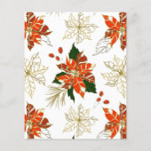 バジェットポインセチア金ゴールド結婚式招待状 (裏面)