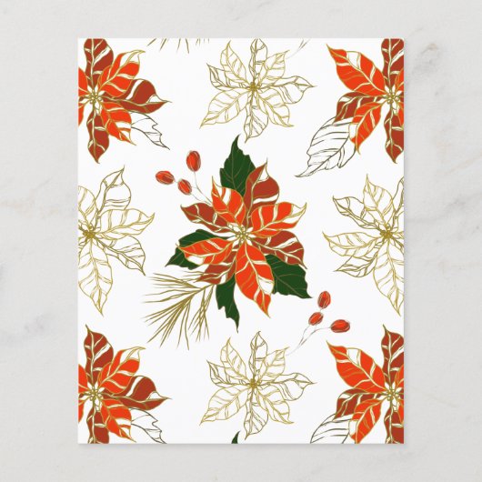 バジェットポインセチア金ゴールド結婚式招待状 (裏面)