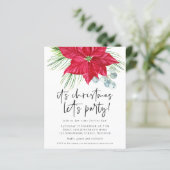 バジェットポインセティアクリスマスレットパーティー招待状 (スタンド正面)