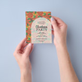 バジェットポインセティアスクリスマスパーティの招待状 チラシ (手)