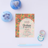 バジェットポインセティアスクリスマスパーティの招待状 チラシ (シングル)