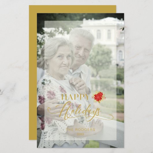 バジェットポインセティアスハッピーホリデーズフォトファミリー (正面/裏面)