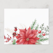 バジェットポインセティアスパインコーン写真ホリデーカード (裏面)