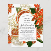 バジェットポインセティシトラスブライダルシャワー招待 (正面/裏面)