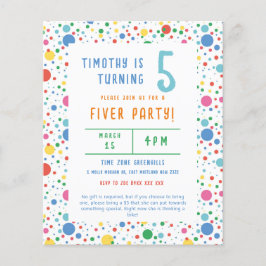 バジェットポカドットフィバーパーティー誕生日招待状 チラシ