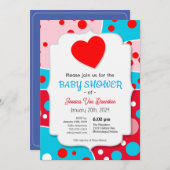 バジェットポップ・アートのアートベビーシャワー招待状招待状 招待状 (正面/裏面)