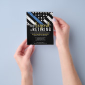 バジェットポリスブルーリタイアメントパーティの招待状 チラシ (手)