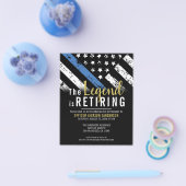 バジェットポリスブルーリタイアメントパーティの招待状 チラシ (シングル)