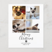 バジェットマイクリスマスペットキャットクリスマスカード (正面)