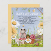 バジェットマウスウッドランドベビーシャワー招待状 (正面/裏面)