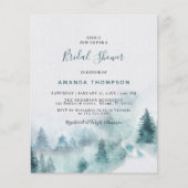 バジェットマウンテングリーンリーブライダルシャワー招待 (正面)