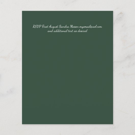 バジェットマウンテンパインツリーズウィンターウェディング招待状 チラシ (裏面)