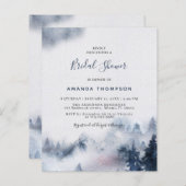 バジェットマウンテンパープルブライダルシャワー招待 (正面/裏面)